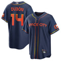Custom #14 Navy City Connect HOU Baseball Shirt Top