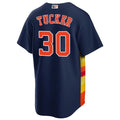 Custom #30 Navy HOU Baseball Shirt Top