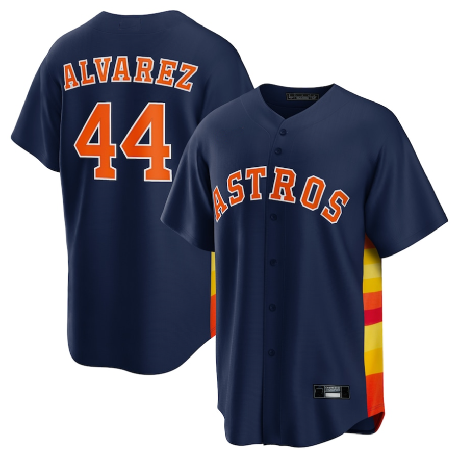 H.Astros #44 Yordan 隆搂隆茅lvarez Player Navy Replica Game Baseball Jerseys