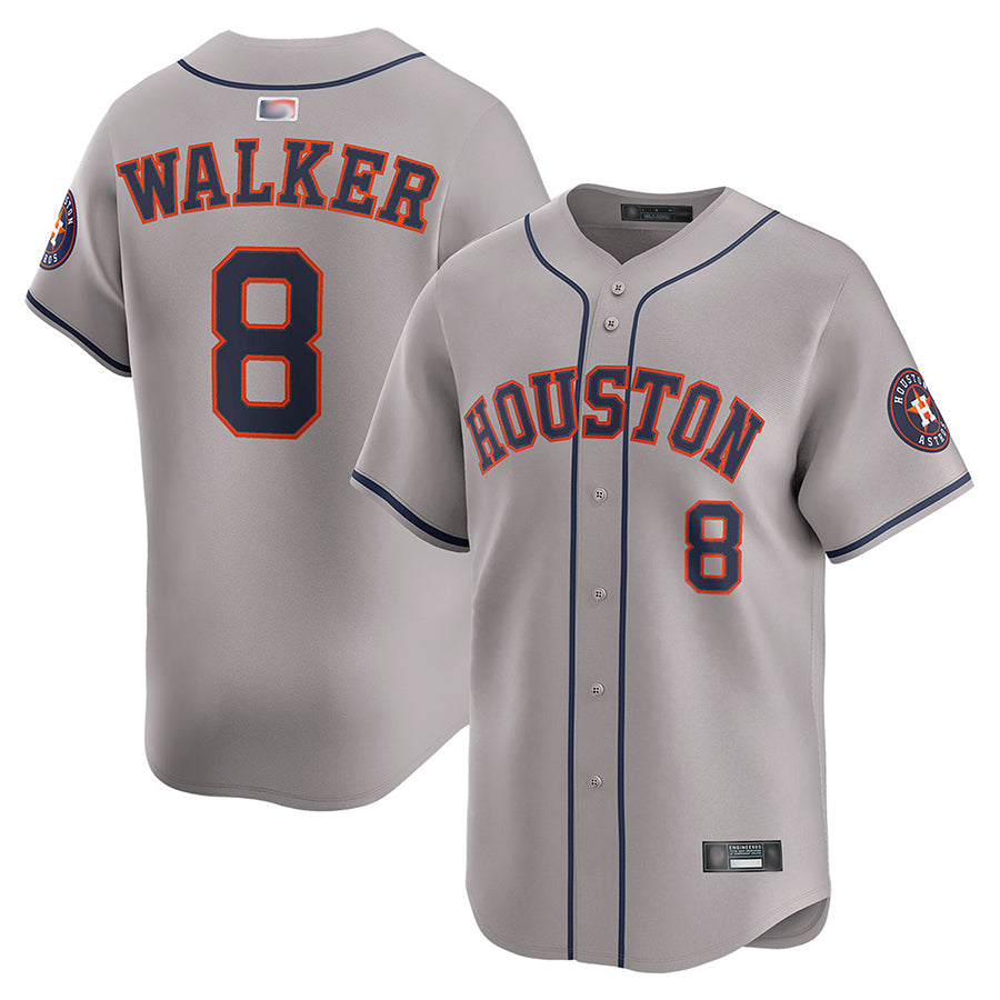 Custom #8 Gray HOU Baseball Shirt Top