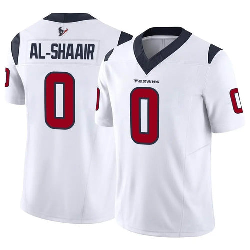 Custom #0 White HOU Football Shirt Top