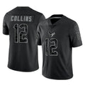Custom #12 Black HOU Football Shirt Top