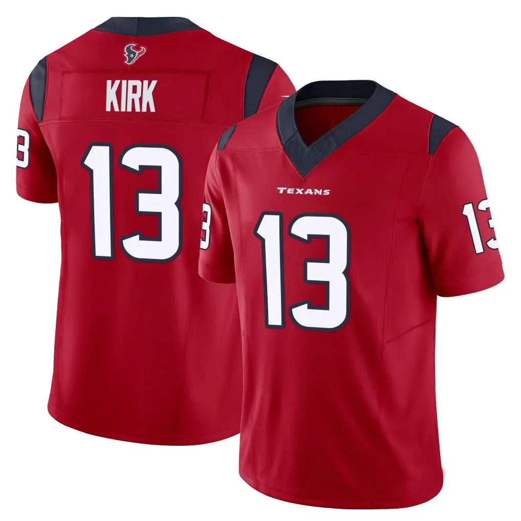 Custom #13 Red HOU Football Shirt Top