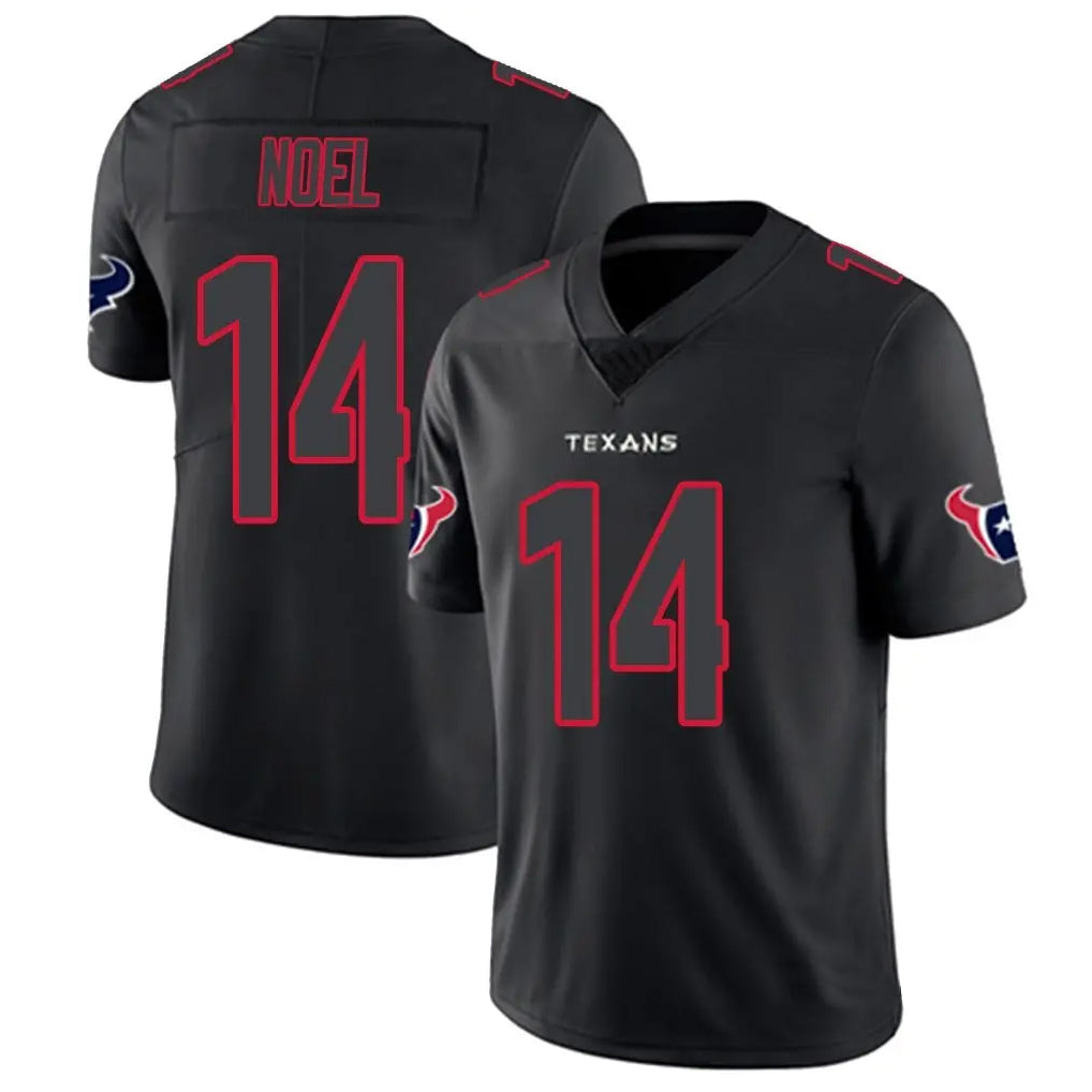 Custom #14 Black HOU Football Shirt Top