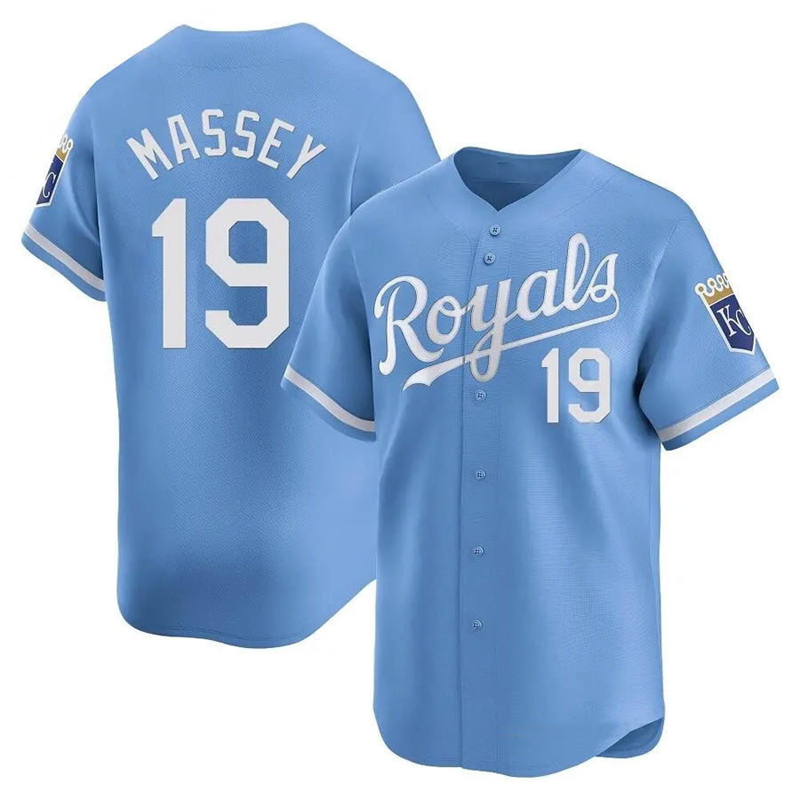 Custom #19 Light Blue KC Baseball Shirt Top
