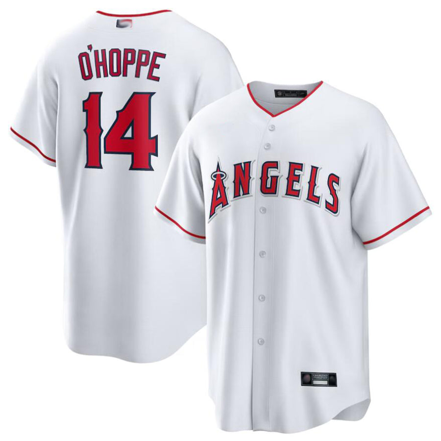 Custom #14 White LAA Baseball Shirt Top