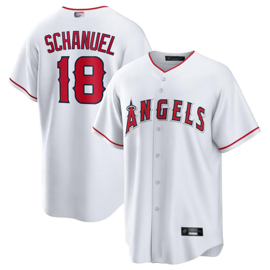Custom #18 White LAA Baseball Shirt Top