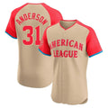 Custom #31 Cream LAA Baseball Shirt Top