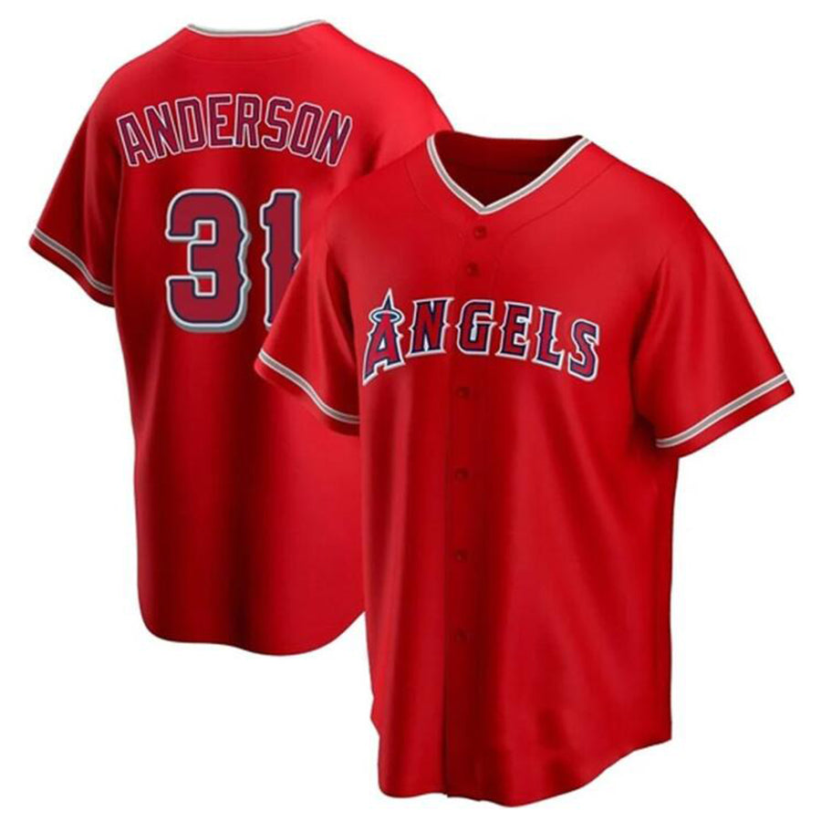 Custom #31 Red LAA Baseball Shirt Top