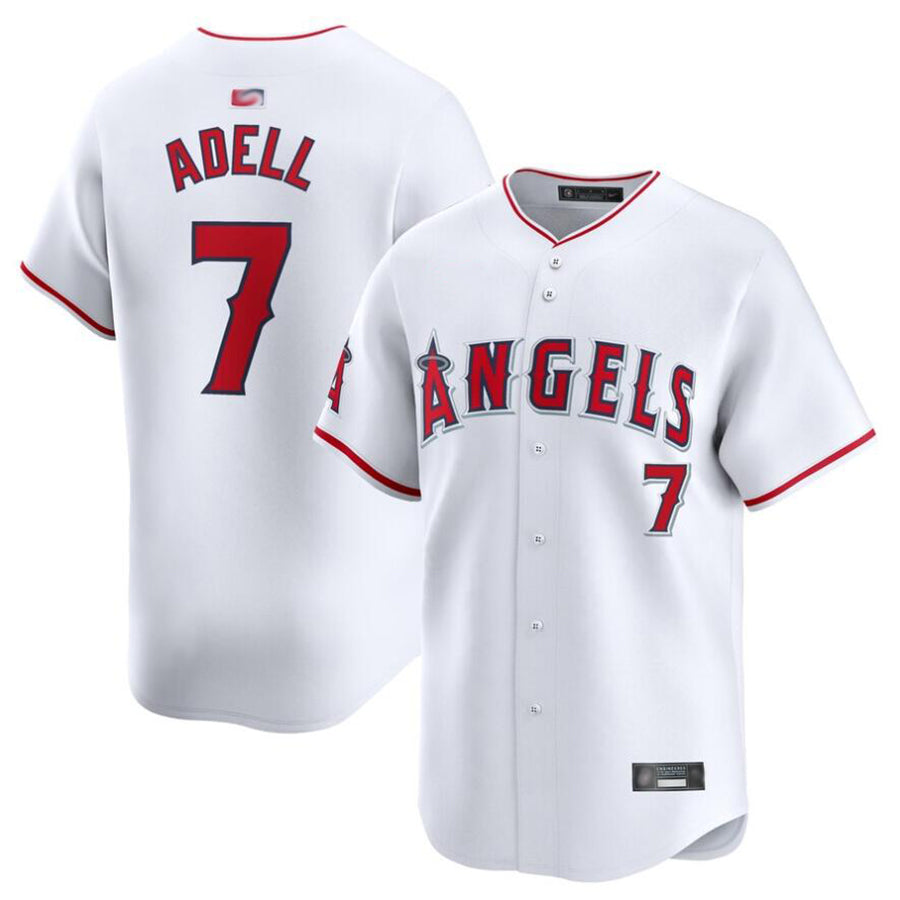 Custom #7 White LAA Baseball Shirt Top