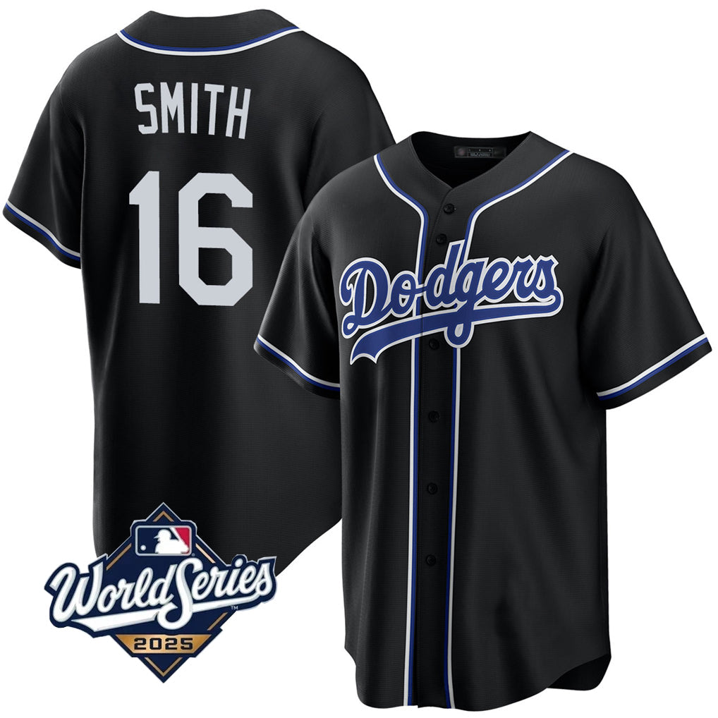Custom #16 Black 2025 LAD Baseball Shirt Top