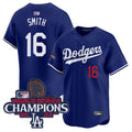 Custom #16 Royal World Series Champions LAD Baseball Shirt Top