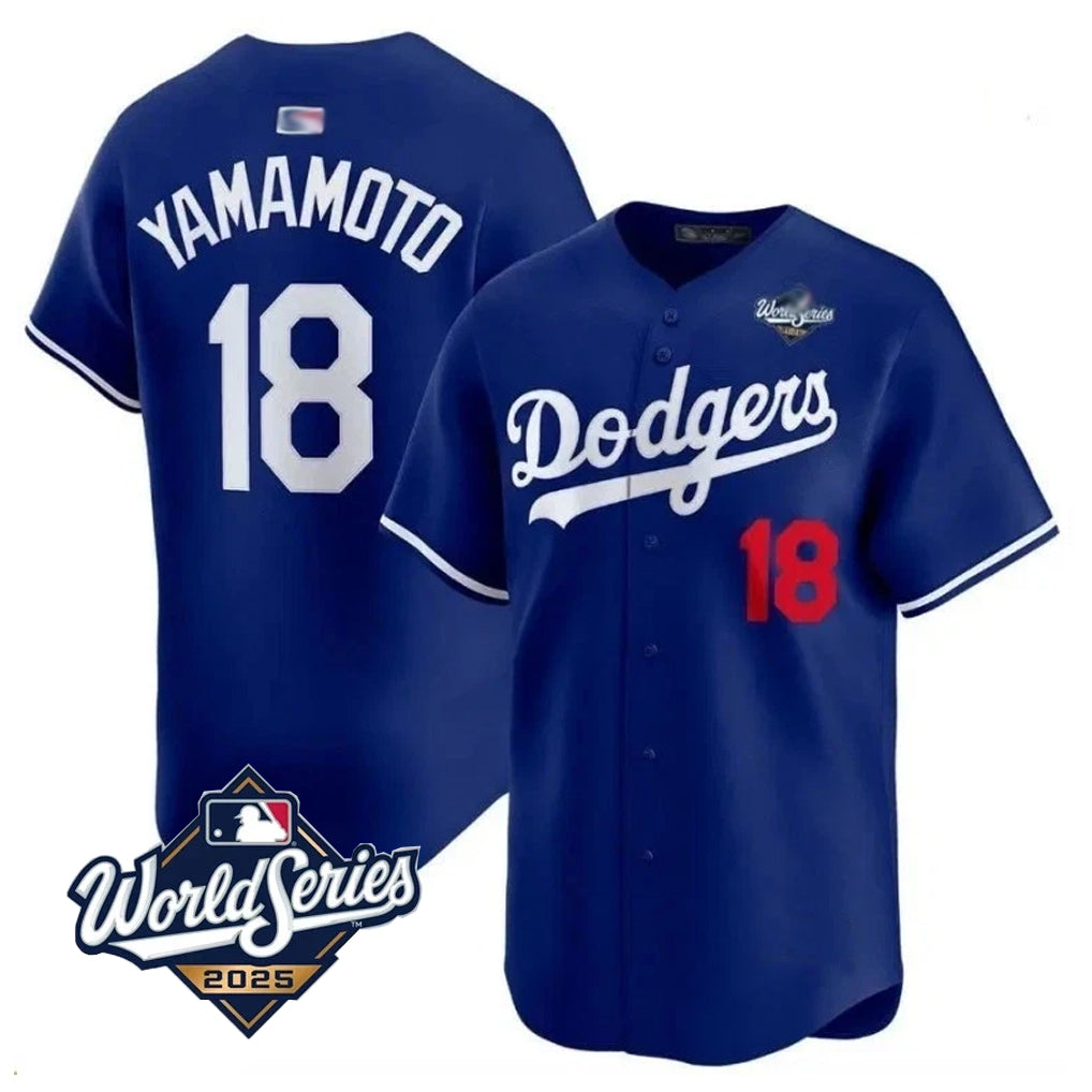 Custom #18 Royal 2025 LAD Baseball Shirt Top