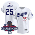 Custom #25 White World Series Champions LAD Baseball Shirt Top