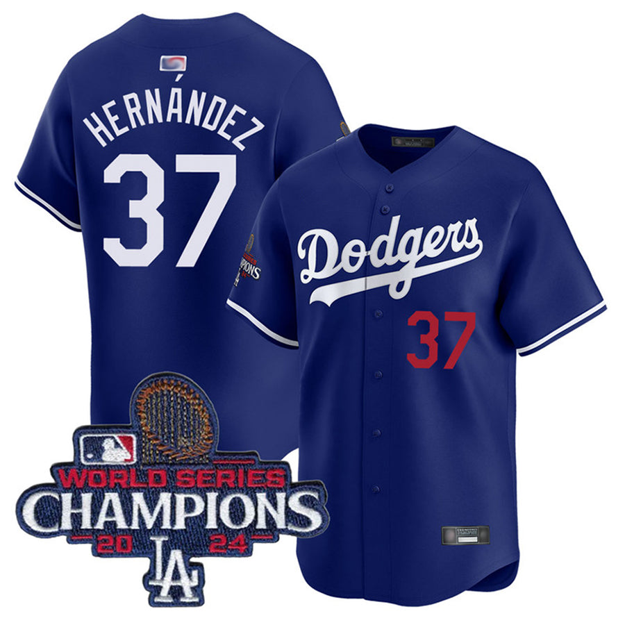 Custom #37 Royal World Series Champions LAD Baseball Shirt Top