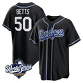 Custom #50 Black 2025 LAD Baseball Shirt Top
