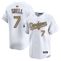 Custom #7 White LAD Baseball Shirt Top