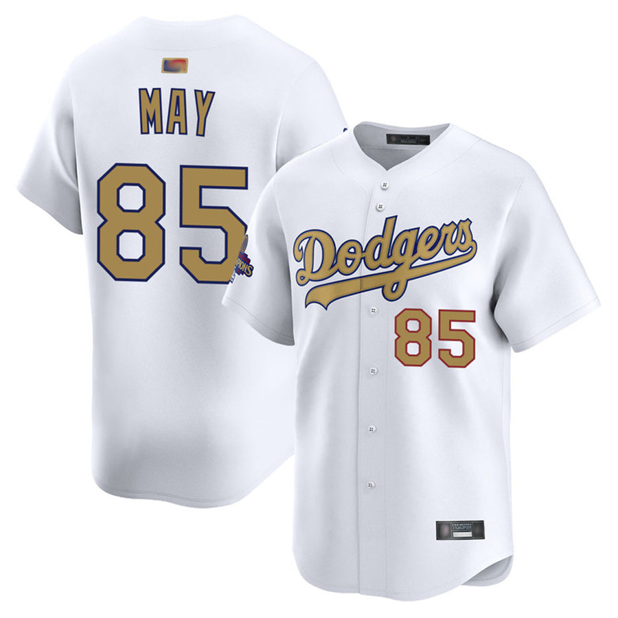 Custom #85 White LAD Baseball Shirt Top