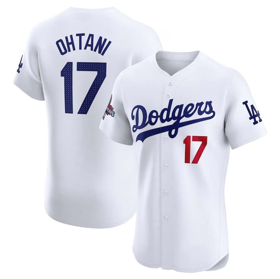 Custom #17 White World Series Champions LAD Baseball Shirt Top