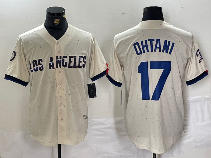 Custom #17 Cream LAD Baseball Shirt Top
