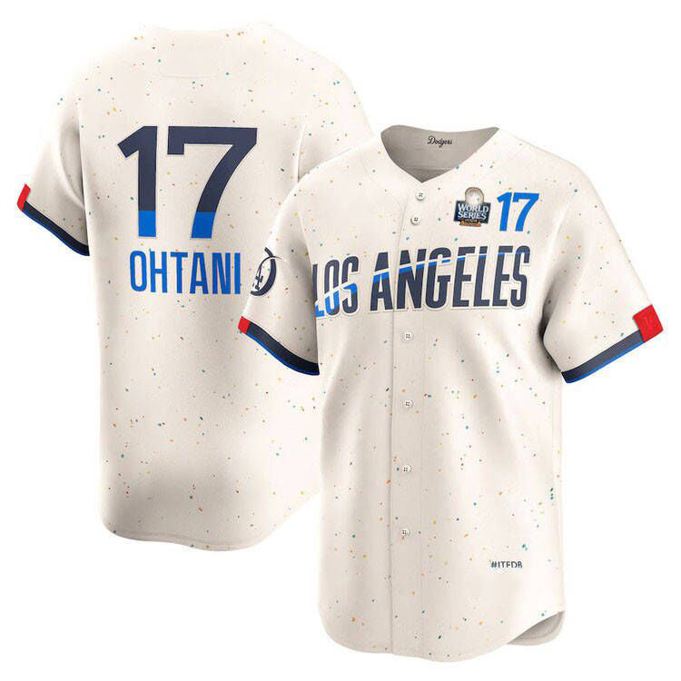 Custom #17 Cream LAD Baseball Shirt Top