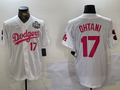 Custom #17 White LAD Baseball Shirt Top