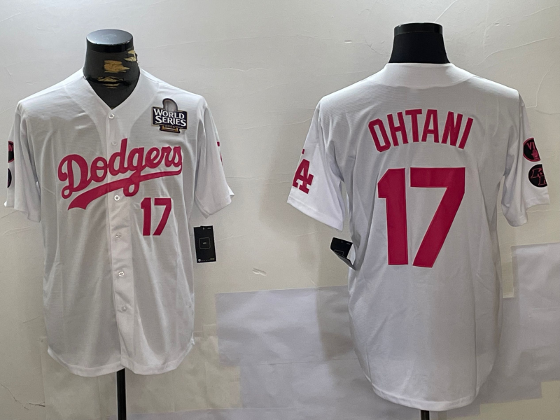 Custom #17 White LAD Baseball Shirt Top