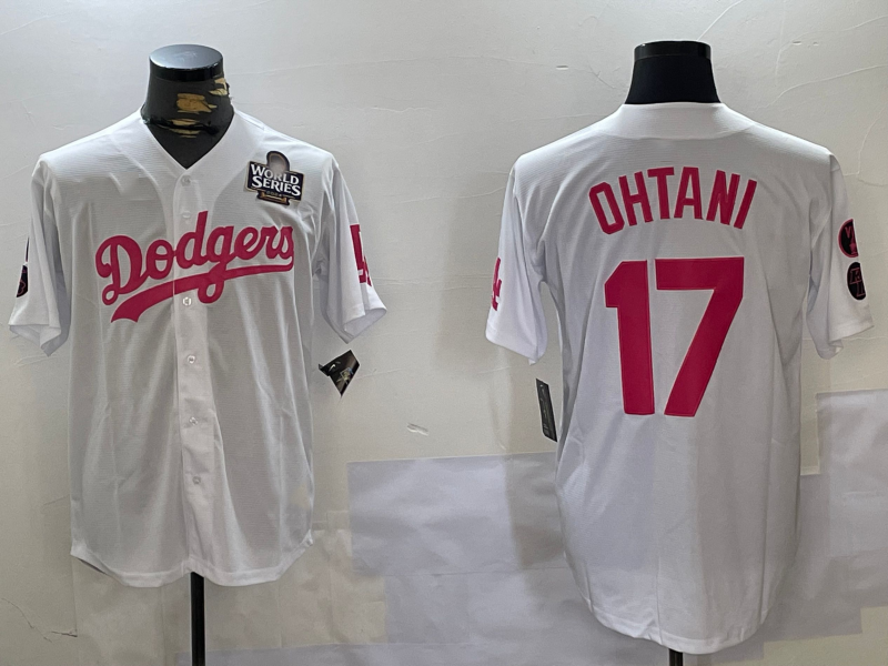 Custom #17 White LAD Baseball Shirt Top