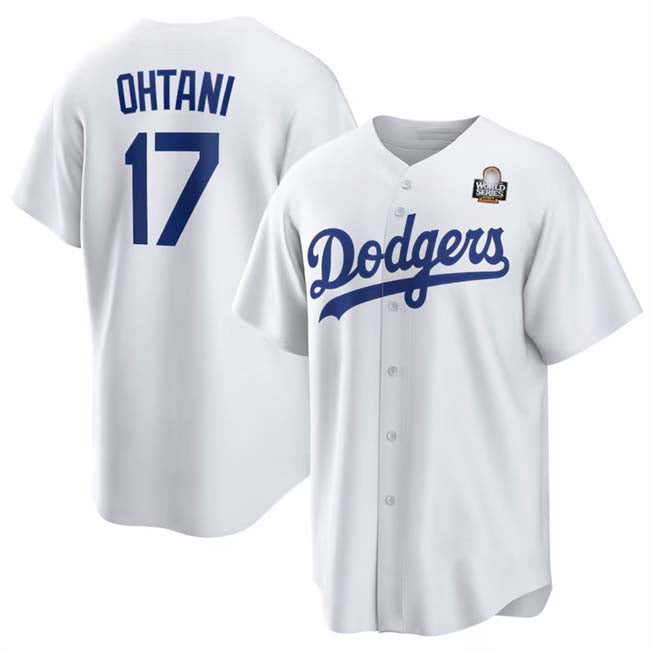 Custom #17 White LAD Baseball Shirt Top