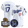 Custom #17 White LAD Baseball Shirt Top