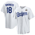 Custom #18 White LAD Baseball Shirt Top