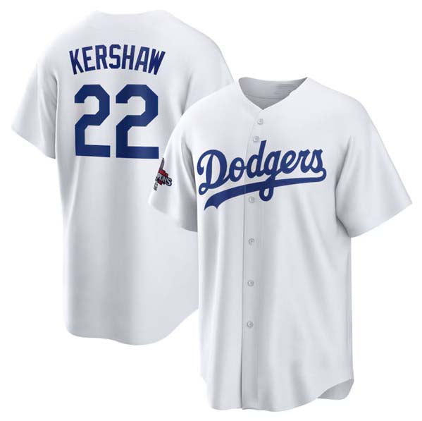 Custom #22 White World Series Champions LAD Baseball Shirt Top
