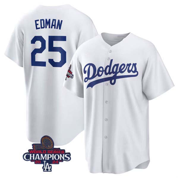 Custom #25 White LAD Baseball Shirt Top