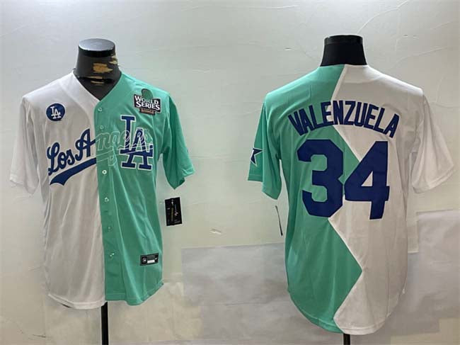Custom #34 White All Star LAD Baseball Shirt Top
