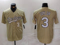 Custom #3 Cream LAD Baseball Shirt Top