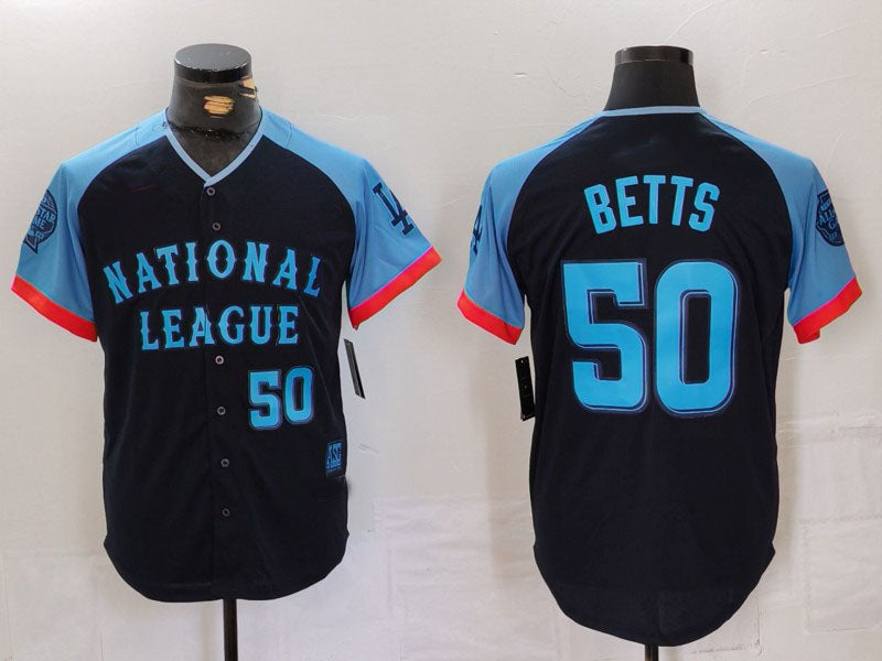 Custom #50 Navy All Star LAD Baseball Shirt Top