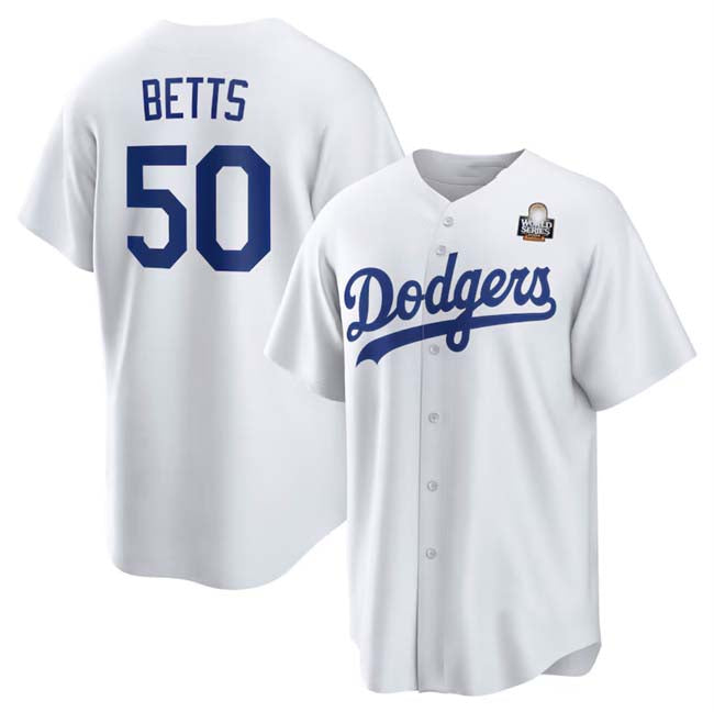 Custom #50 White LAD Baseball Shirt Top