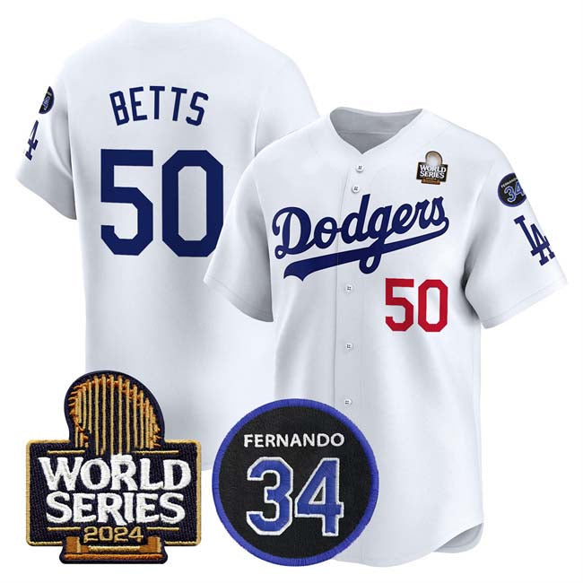 Custom #50 White LAD Baseball Shirt Top