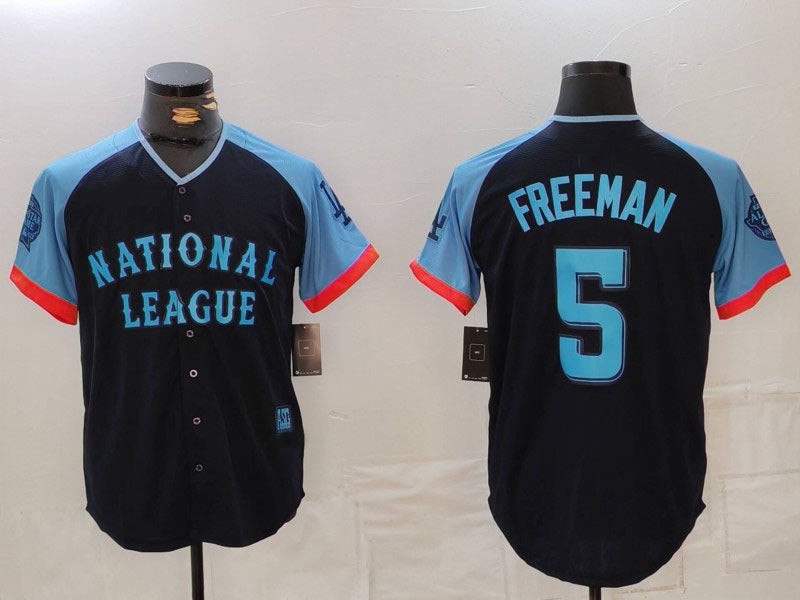 Custom #5 Navy All Star LAD Baseball Shirt Top