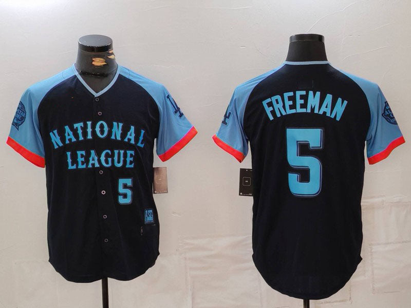 Custom #5 Navy All Star LAD Baseball Shirt Top
