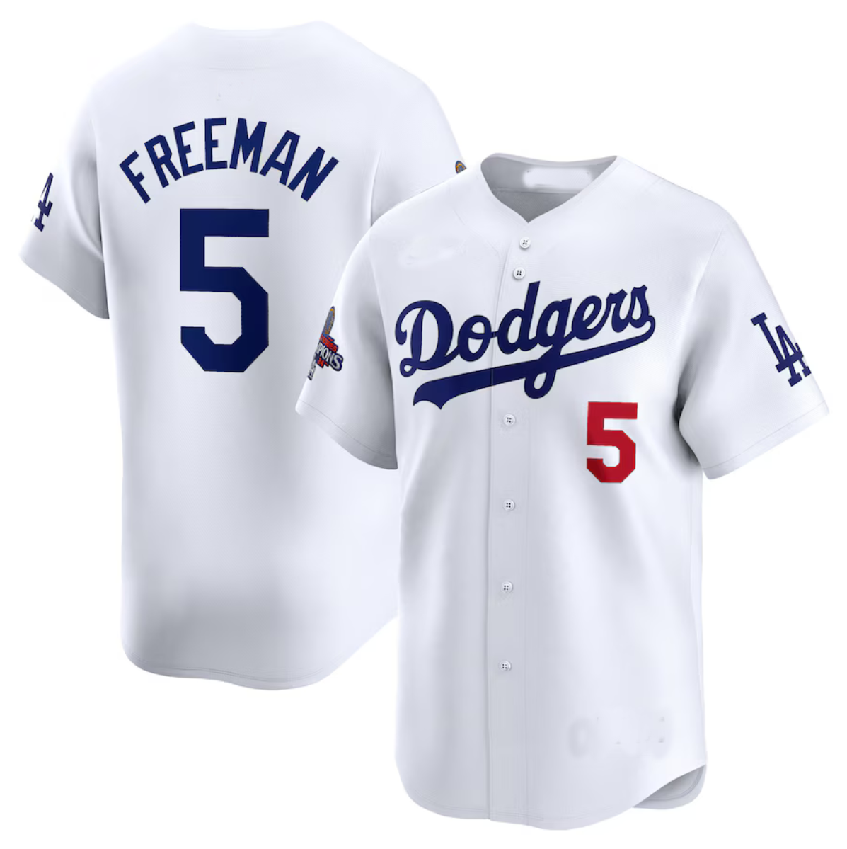 Custom #5 White LAD Baseball Shirt Top