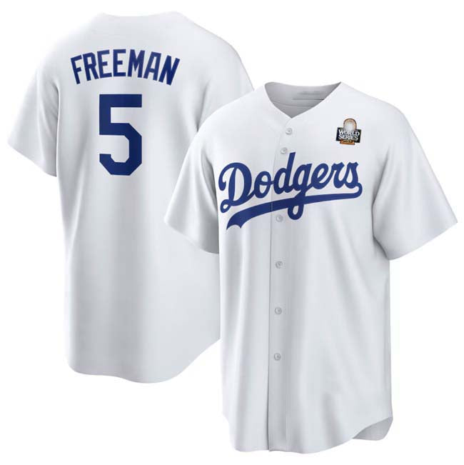 Custom #5 White LAD Baseball Shirt Top
