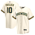 Custom #10 Cream MIL Baseball Shirt Top