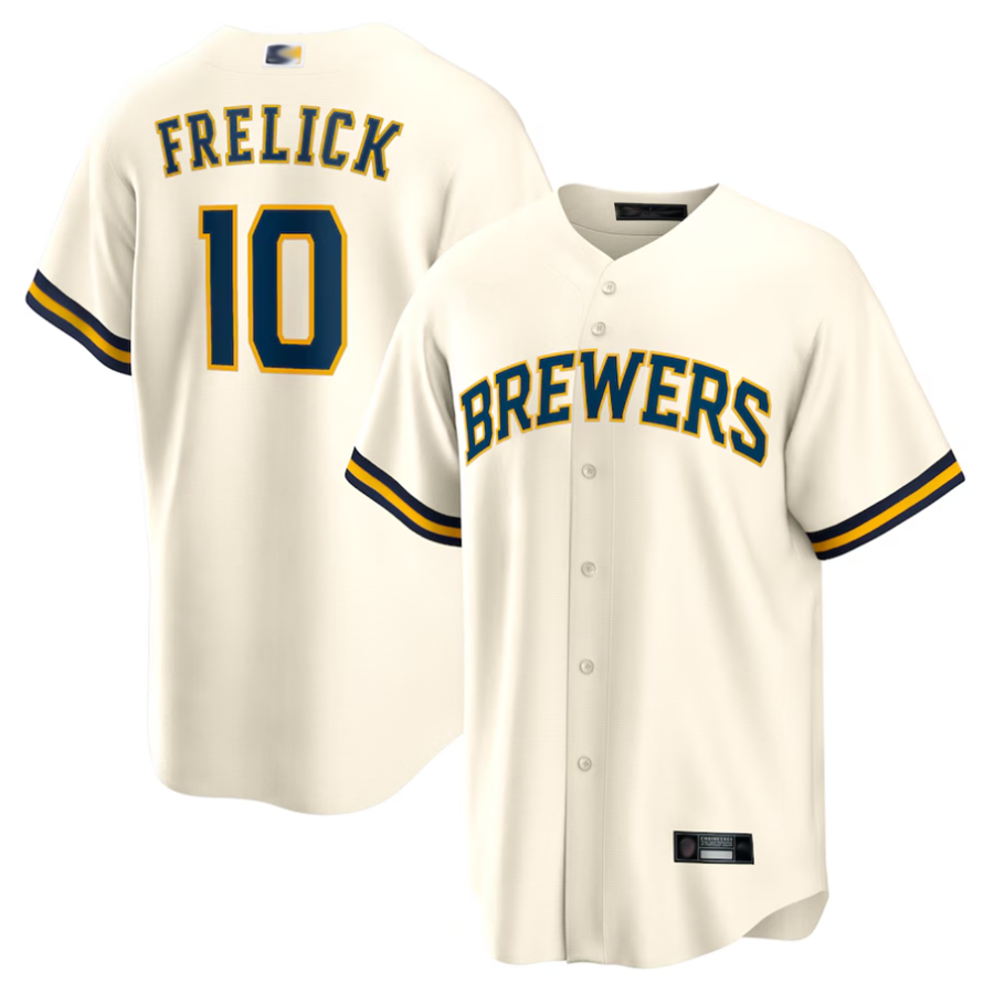 Custom #10 Cream MIL Baseball Shirt Top