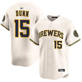 Custom #15 Cream MIL Baseball Shirt Top