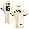 Custom #15 Cream MIL Baseball Shirt Top