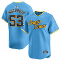 Custom #53 Powder Blue City Connect MIL Baseball Shirt Top