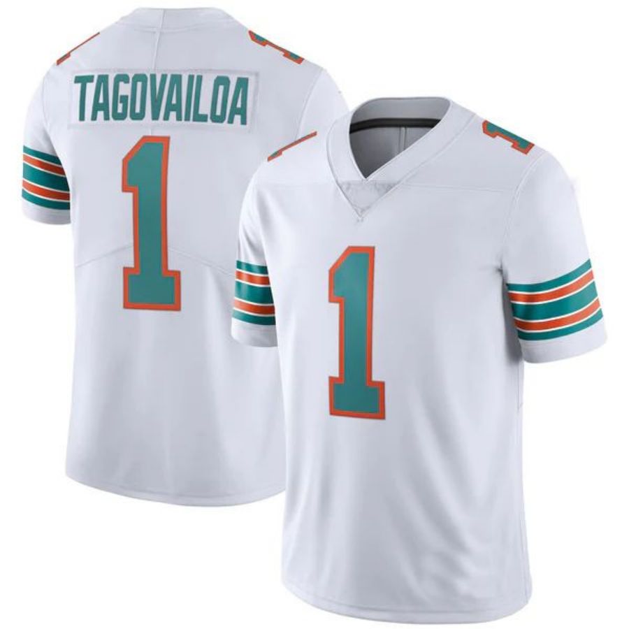 Custom #1 White MIA Football Shirt Top