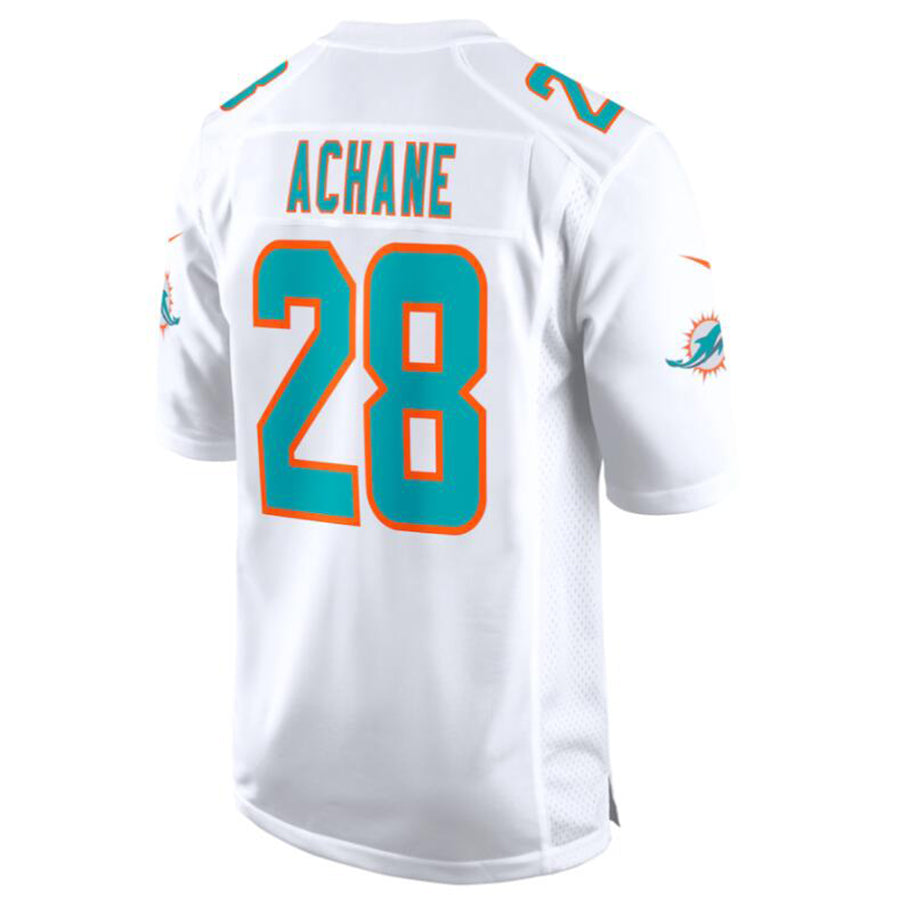 Custom #28 White MIA Football Shirt Top