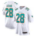 Custom #28 White MIA Football Shirt Top